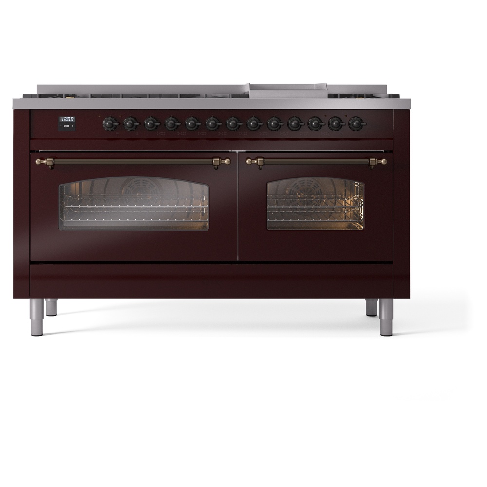 ILVE UP60FNMPBUBLP Nostalgie II 60" Dual Fuel Range, front view
