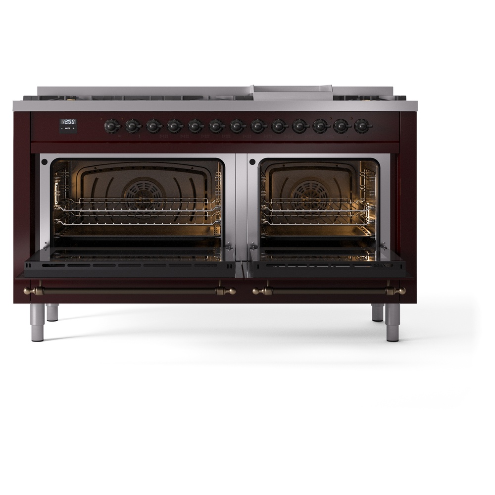 ILVE UP60FNMPBUBLP Nostalgie II 60" Dual Fuel Range, oven doors opened