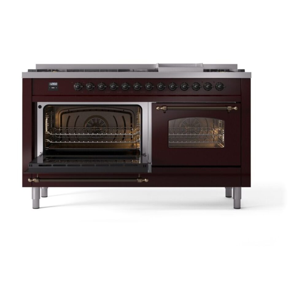 ILVE UP60FNMPBUB Nostalgie II 60" Dual Fuel Range, main oven door opened