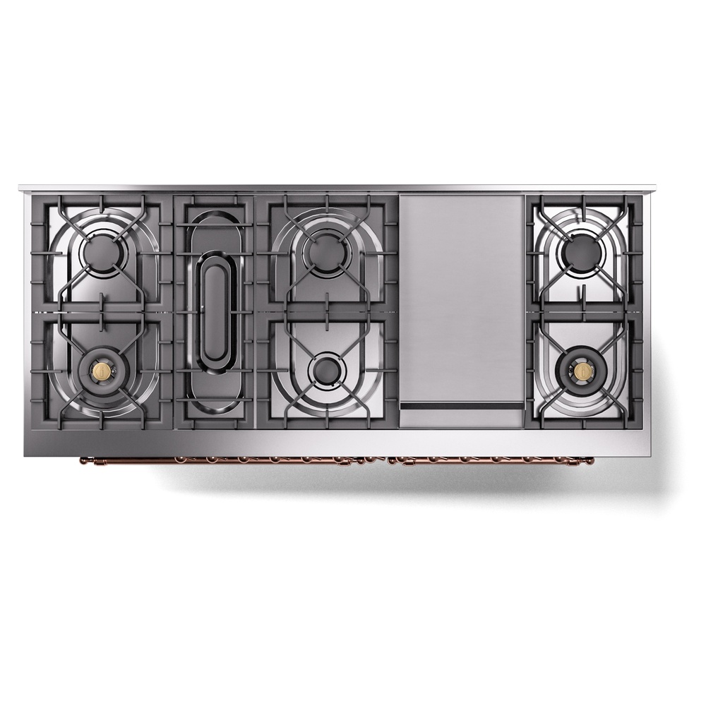 ILVE UP60FNMPBUPLP Nostalgie II 60" Dual Fuel Range, top view