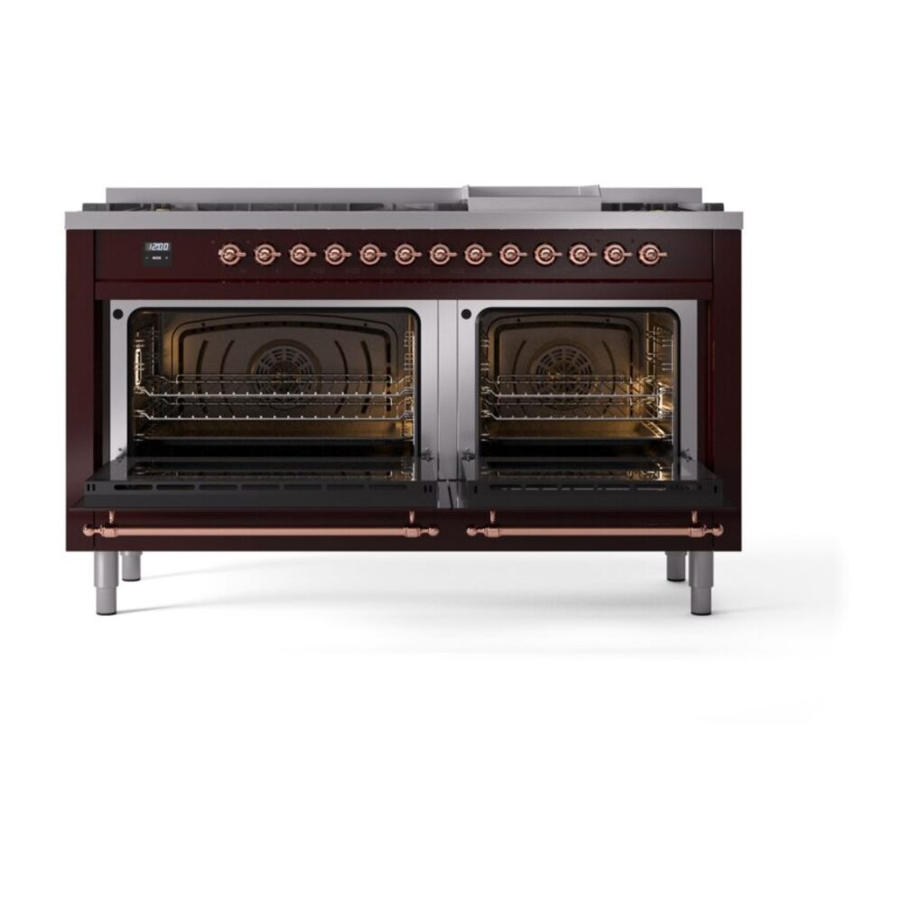 ILVE UP60FNMPBUP Nostalgie II 60" Dual Fuel Range, oven door opened