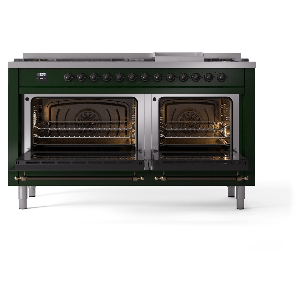ILVE UP60FNMPEGBLP Nostalgie II 60" Dual Fuel Range, oven doors opened