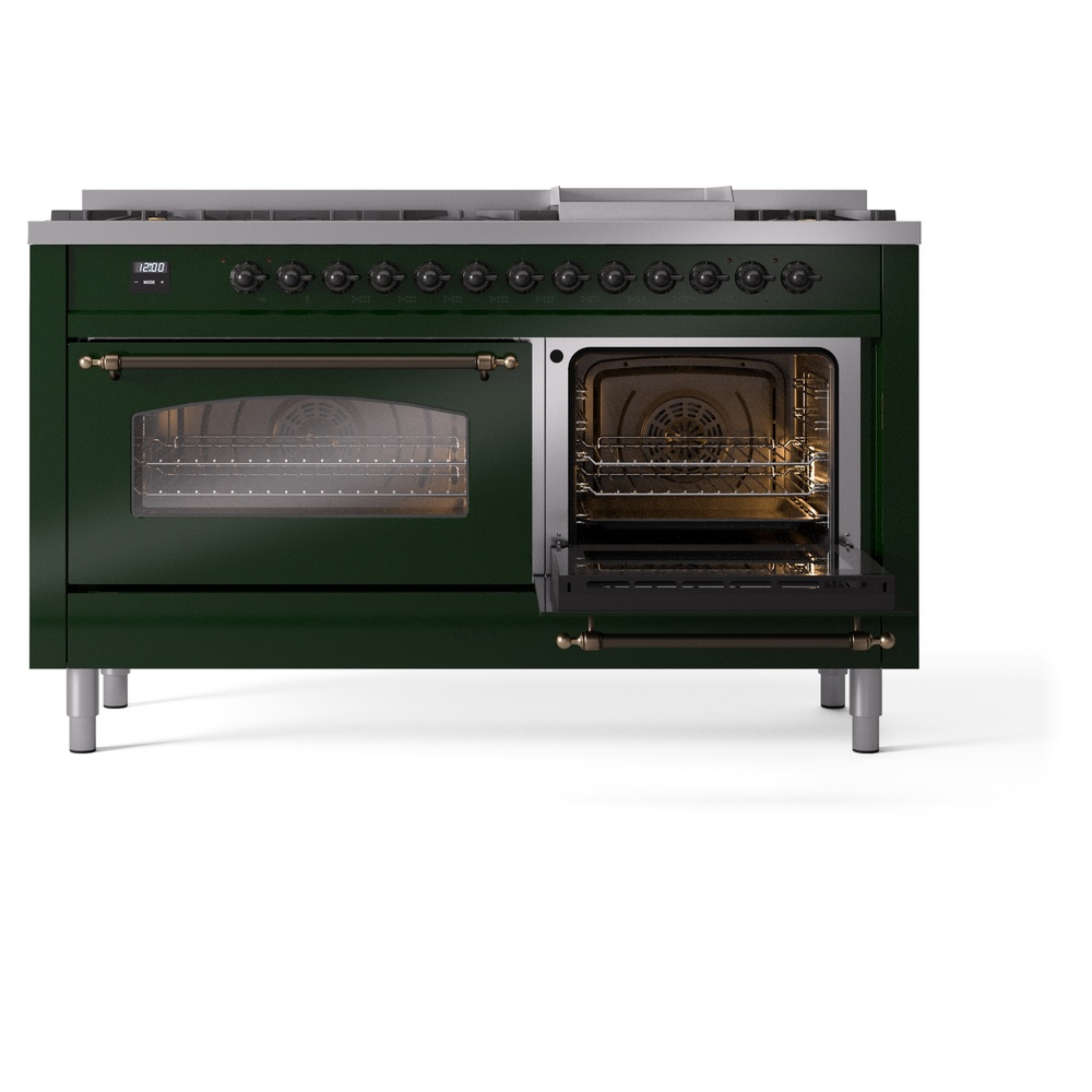 ILVE UP60FNMPEGBLP Nostalgie II 60" Dual Fuel Range, side oven door opened