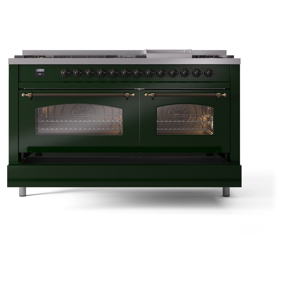 ILVE UP60FNMPEGBLP Nostalgie II 60" Dual Fuel Range, drawer opened