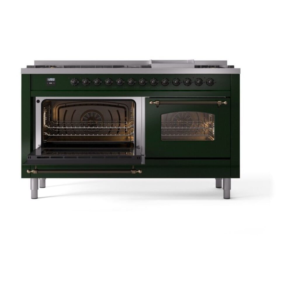 ILVE UP60FNMPEGB Nostalgie II 60" Dual Fuel Range, main oven door opened