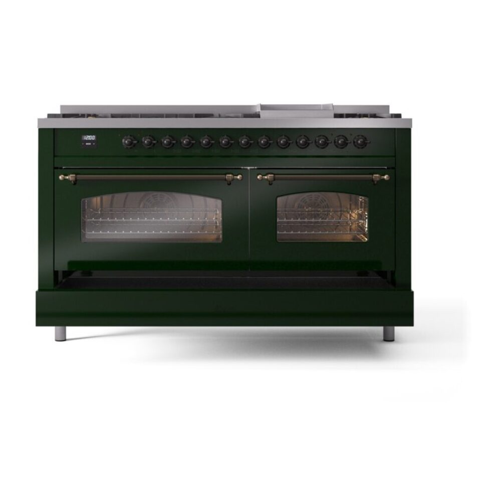 ILVE UP60FNMPEGB Nostalgie II 60" Dual Fuel Range, drawer opened
