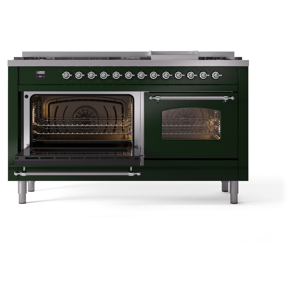 ILVE UP60FNMPEGCLP Nostalgie II 60" Dual Fuel Range, main oven door opened