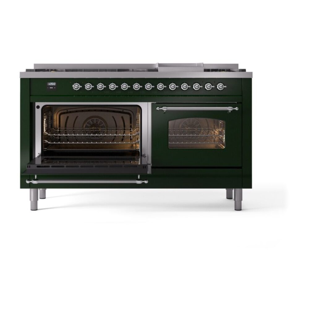 ILVE UP60FNMPEGCLP Nostalgie II 60" Dual Fuel Range, main oven door opened