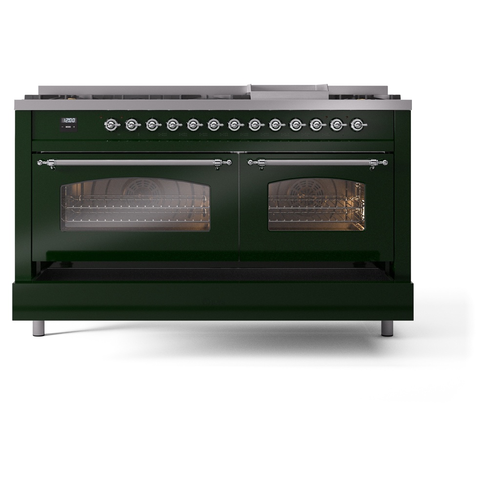 ILVE UP60FNMPEGCLP Nostalgie II 60" Dual Fuel Range, drawer opened
