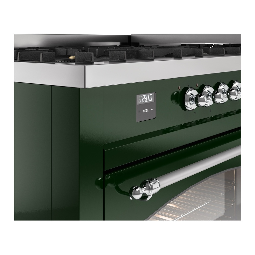 ILVE UP60FNMPEGCLP Nostalgie II 60 inch Dual Fuel Range with 5.8 cu. ft. Total Double Oven Capacity (9 Sealed Burners + Griddle, Liquid Propane, Triple Glass Door, Emerald Green, Chrome) 10 ILVE UP60FNMPEGCLP Nostalgie II 60" Dual Fuel Range, details