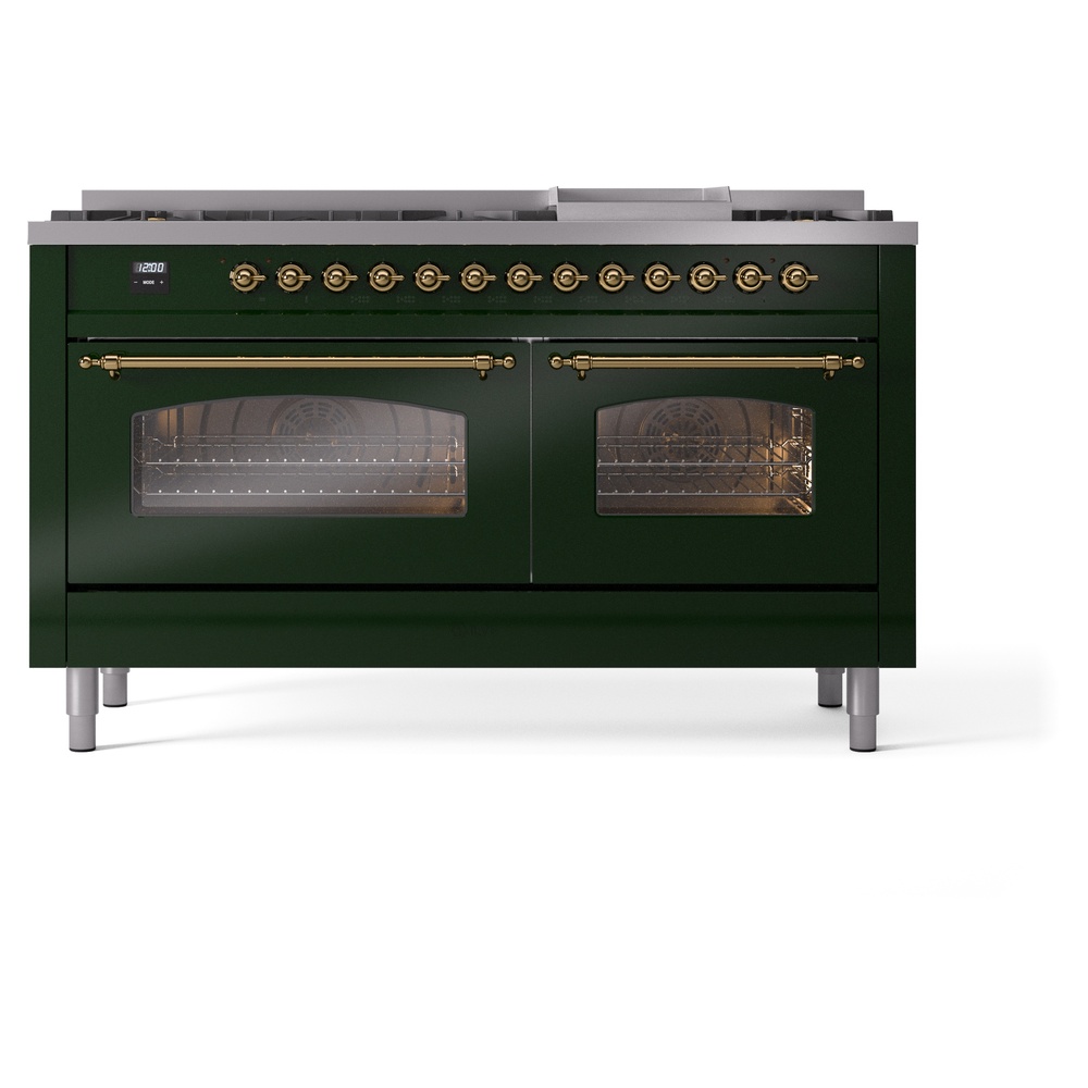 ILVE UP60FNMPEGGLP Nostalgie II 60" Dual Fuel Range, front view