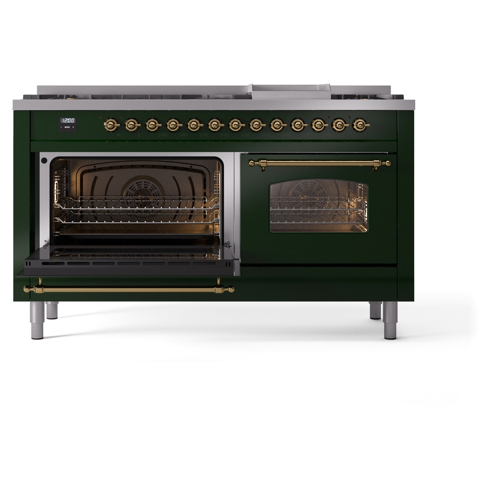ILVE UP60FNMPEGG Nostalgie II 60" Dual Fuel Range, main oven door opened