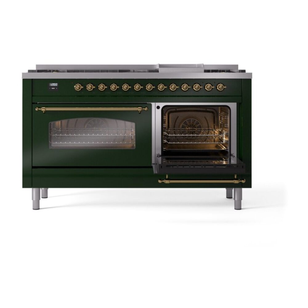 ILVE UP60FNMPEGG Nostalgie II 60" Dual Fuel Range, side oven door opened