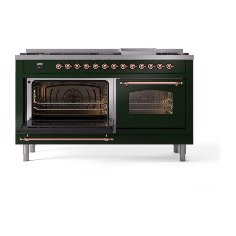 ILVE UP60FNMPEGPLP Nostalgie II 60" Dual Fuel Range, main oven door opened