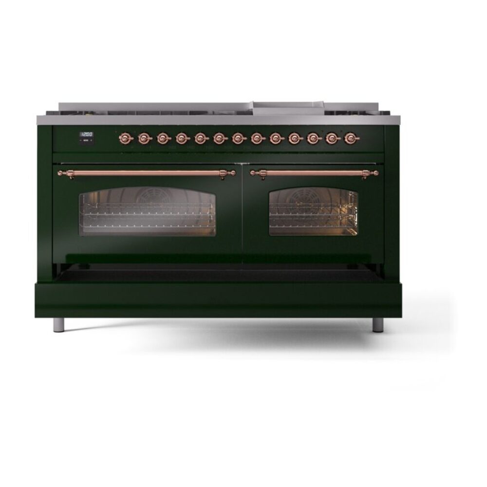 ILVE UP60FNMPEGPLP Nostalgie II 60" Dual Fuel Range, drawer opened