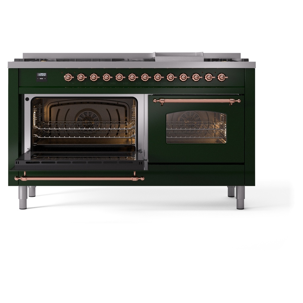 ILVE UP60FNMPEGP Nostalgie II 60" Dual Fuel Range, main oven door opened