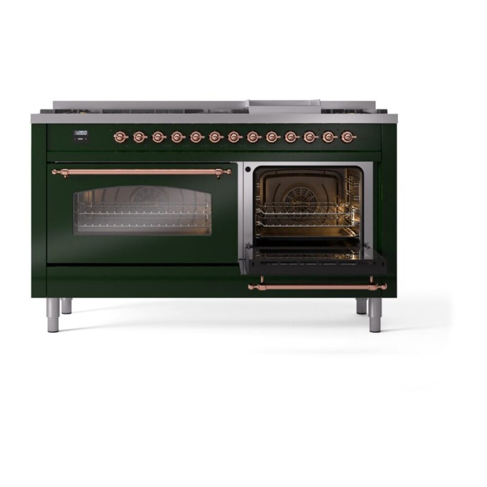 ILVE UP60FNMPEGP Nostalgie II 60" Dual Fuel Range, side oven door opened