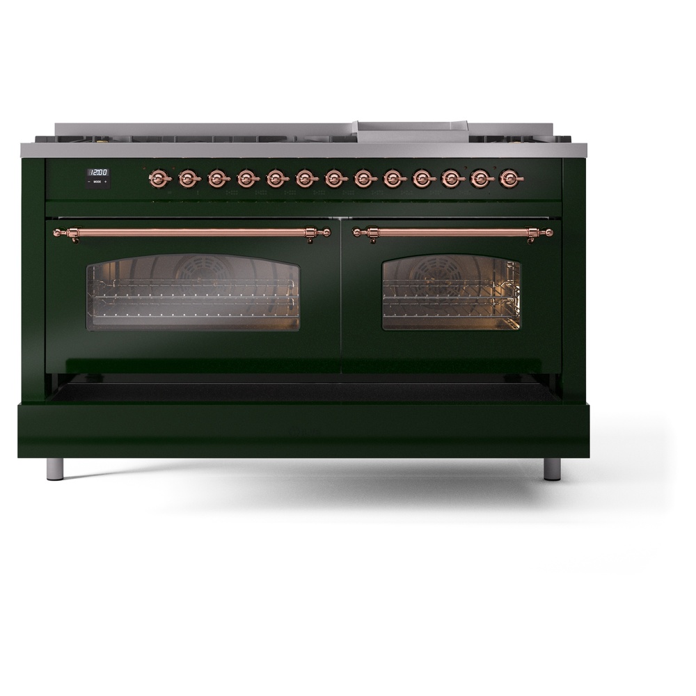 ILVE UP60FNMPEGP Nostalgie II 60" Dual Fuel Range, drawer opened