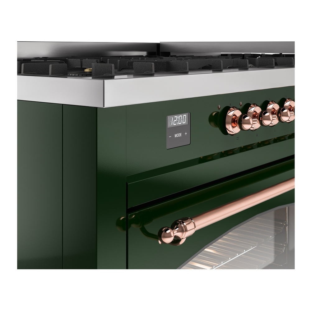 ILVE UP60FNMPEGP Nostalgie II 60 inch Dual Fuel Range with 5.8 cu. ft. Total Double Oven Capacity (9 Sealed Burners + Griddle, Natural Gas, Triple Glass Door, Emerald Green, Copper) 13 ILVE UP60FNMPEGP Nostalgie II 60" Dual Fuel Range, details
