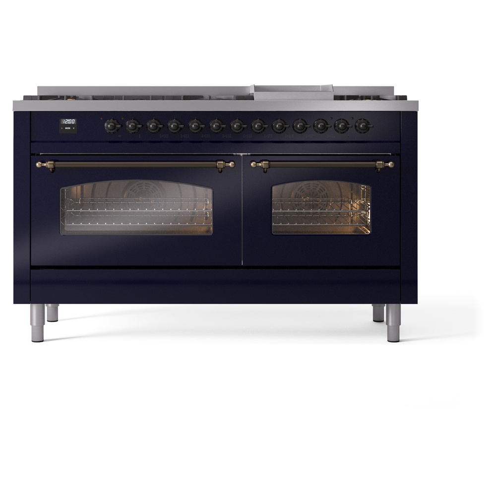 ILVE UP60FNMPMBBLP Nostalgie II 60" Dual Fuel Range, front view