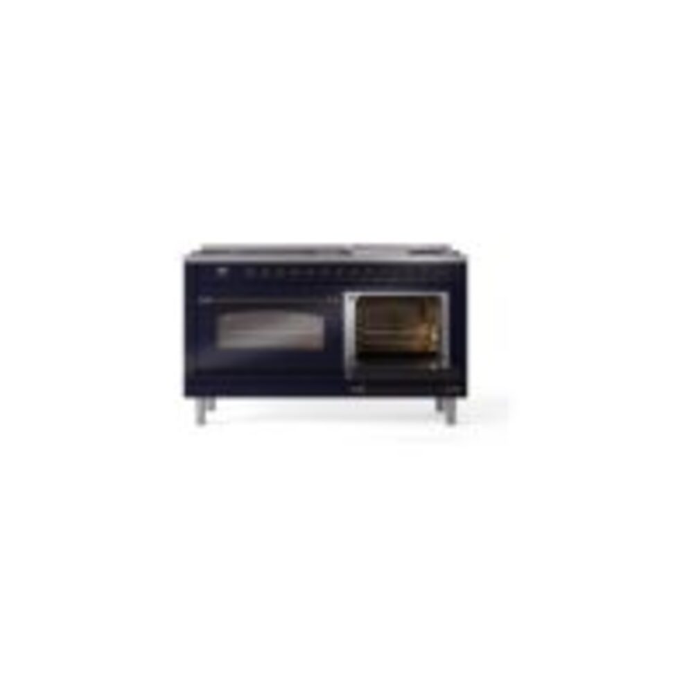 ILVE UP60FNMPMBB Nostalgie II 60" Dual Fuel Range, side oven door opened