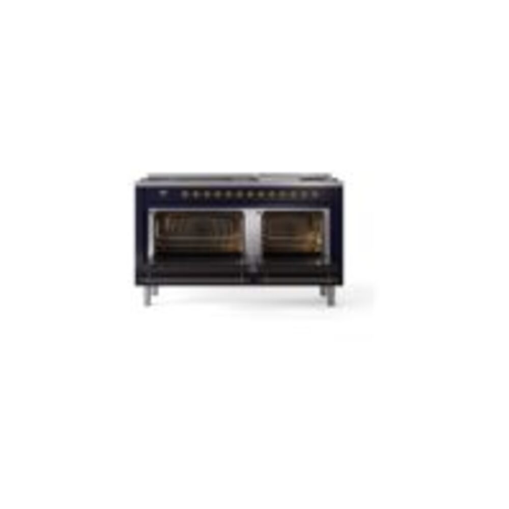ILVE UP60FNMPMBGLP Nostalgie II 60" Dual Fuel Range, oven doors opened