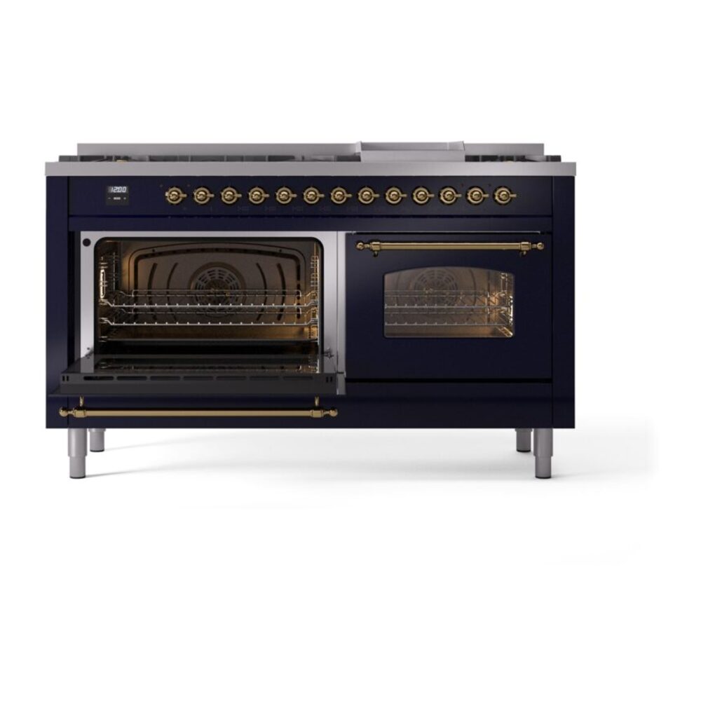 ILVE UP60FNMPMBGLP Nostalgie II 60" Dual Fuel Range, main oven door opened
