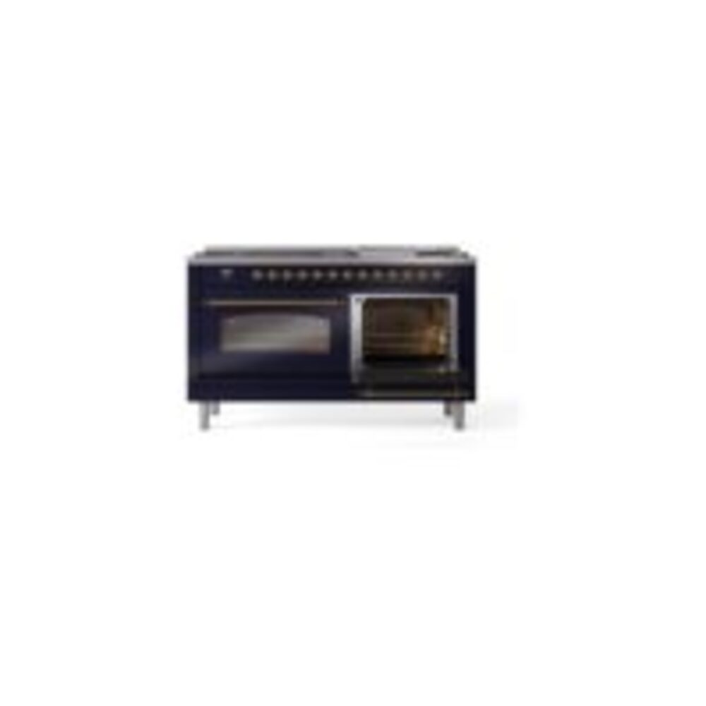 ILVE UP60FNMPMBGLP Nostalgie II 60" Dual Fuel Range, side oven door opened