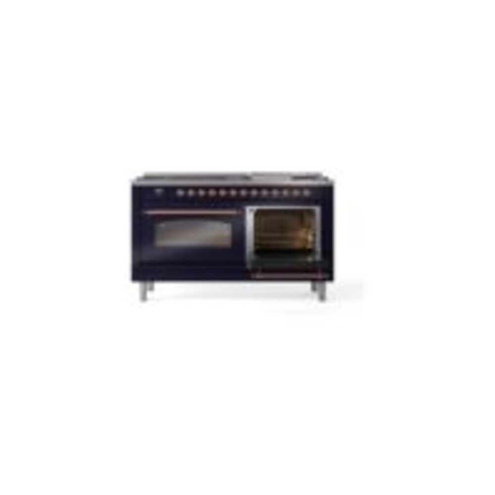 ILVE UP60FNMPMBPLP Nostalgie II 60" Dual Fuel Range, side oven door opened