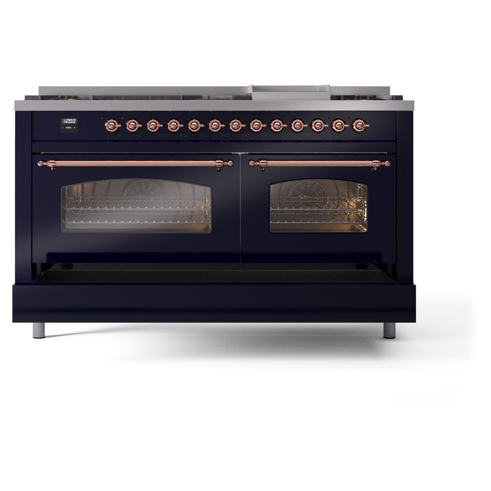 ILVE UP60FNMPMBP Nostalgie II 60" Dual Fuel Range, drawer opened