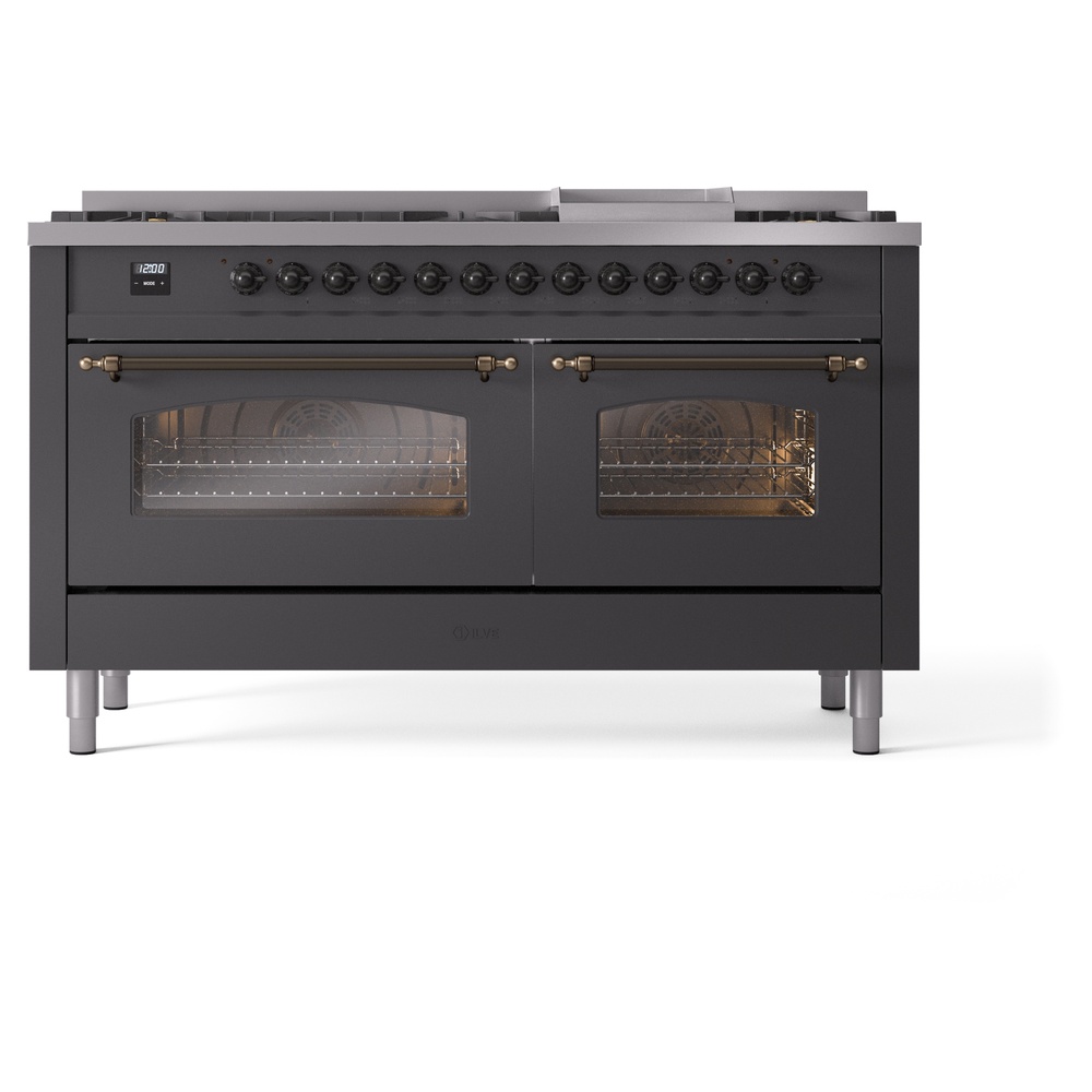 ILVE UP60FNMPMGBLP Nostalgie II 60" Dual Fuel Range, front view