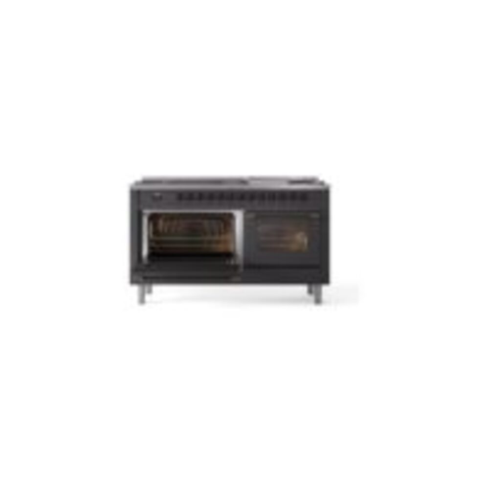 ILVE UP60FNMPMGBLP Nostalgie II 60" Dual Fuel Range, main oven door opened