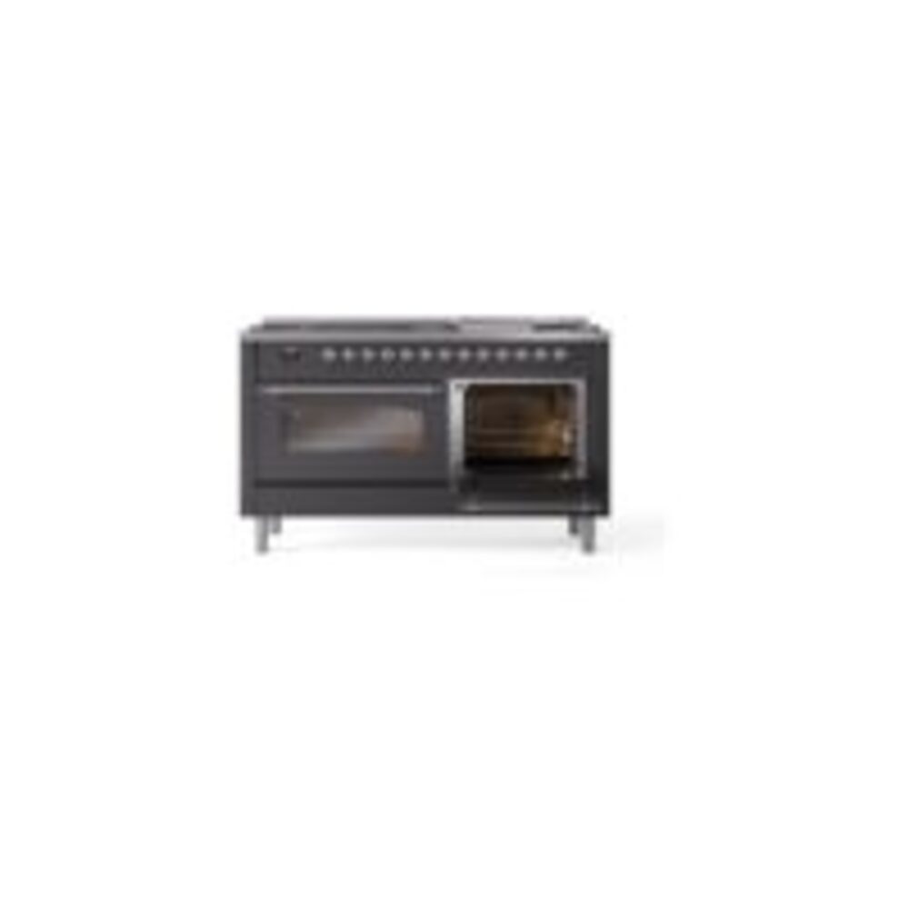 ILVE UP60FNMPMGCLP Nostalgie II 60" Dual Fuel Range, side oven door opened