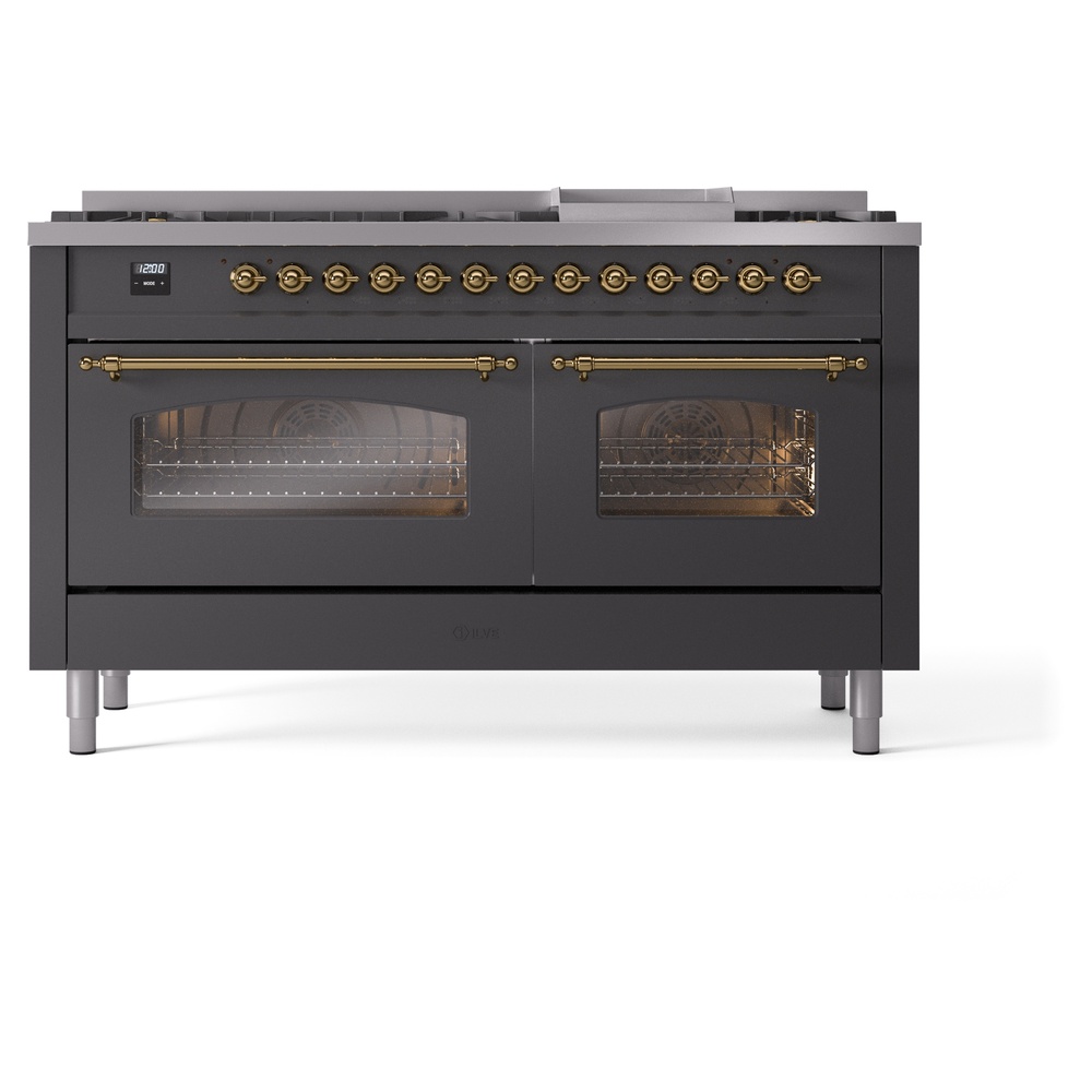 ILVE UP60FNMPMGGLP Nostalgie II 60" Dual Fuel Range, front view