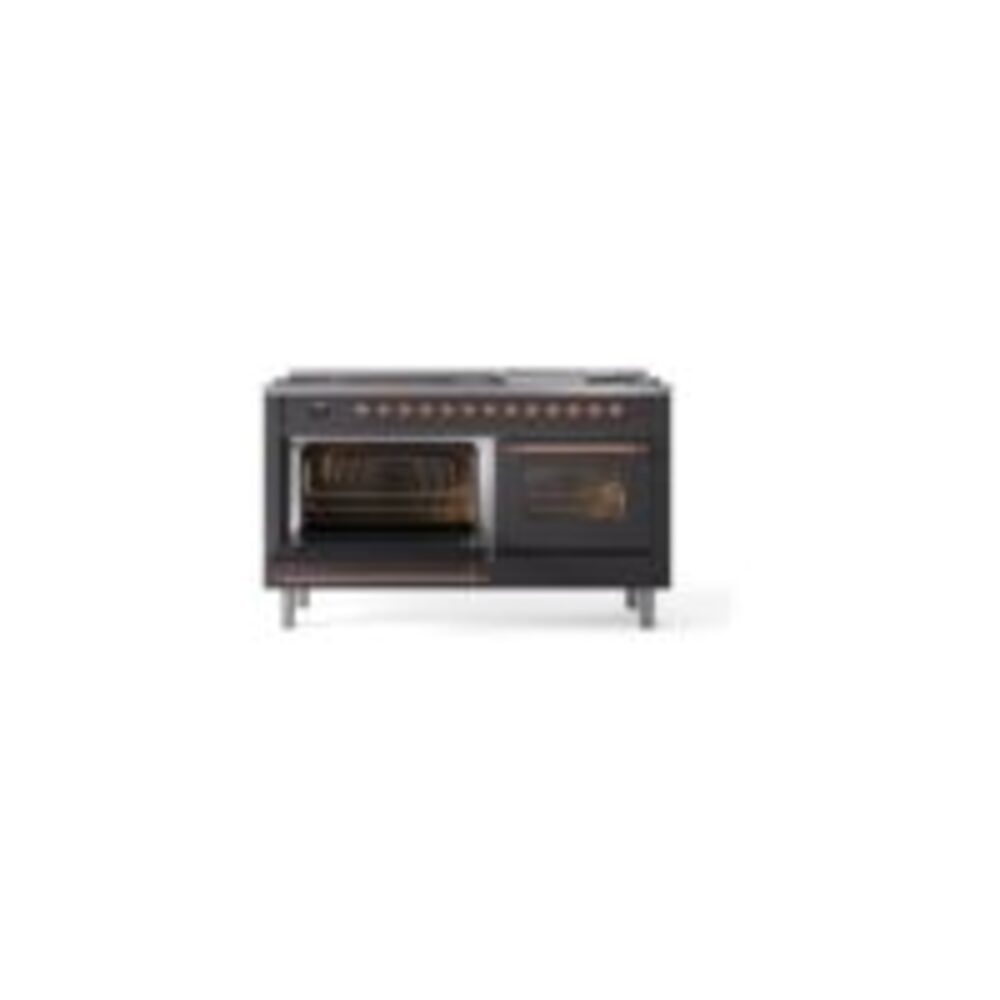 ILVE UP60FNMPMGP Nostalgie II 60" Dual Fuel Range, side oven door opened