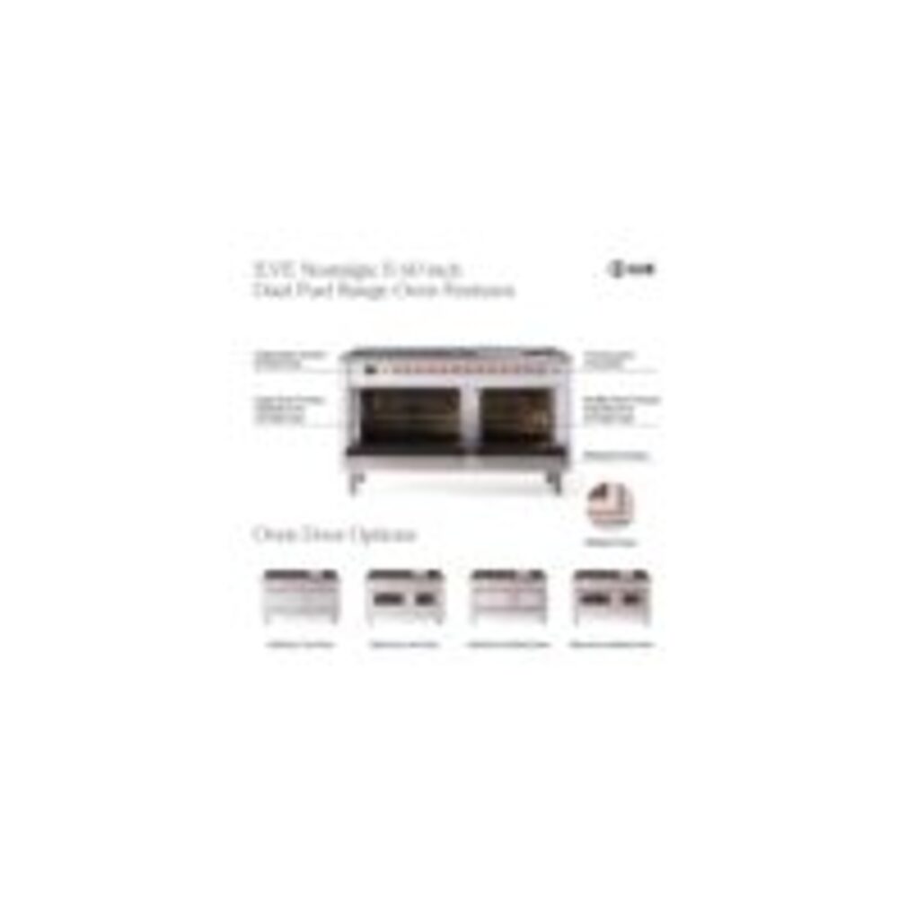 ILVE UP60F Nostalgie II 60 inch Dual Fuel Range with 5.8 cu. ft. Total Double Oven Capacity