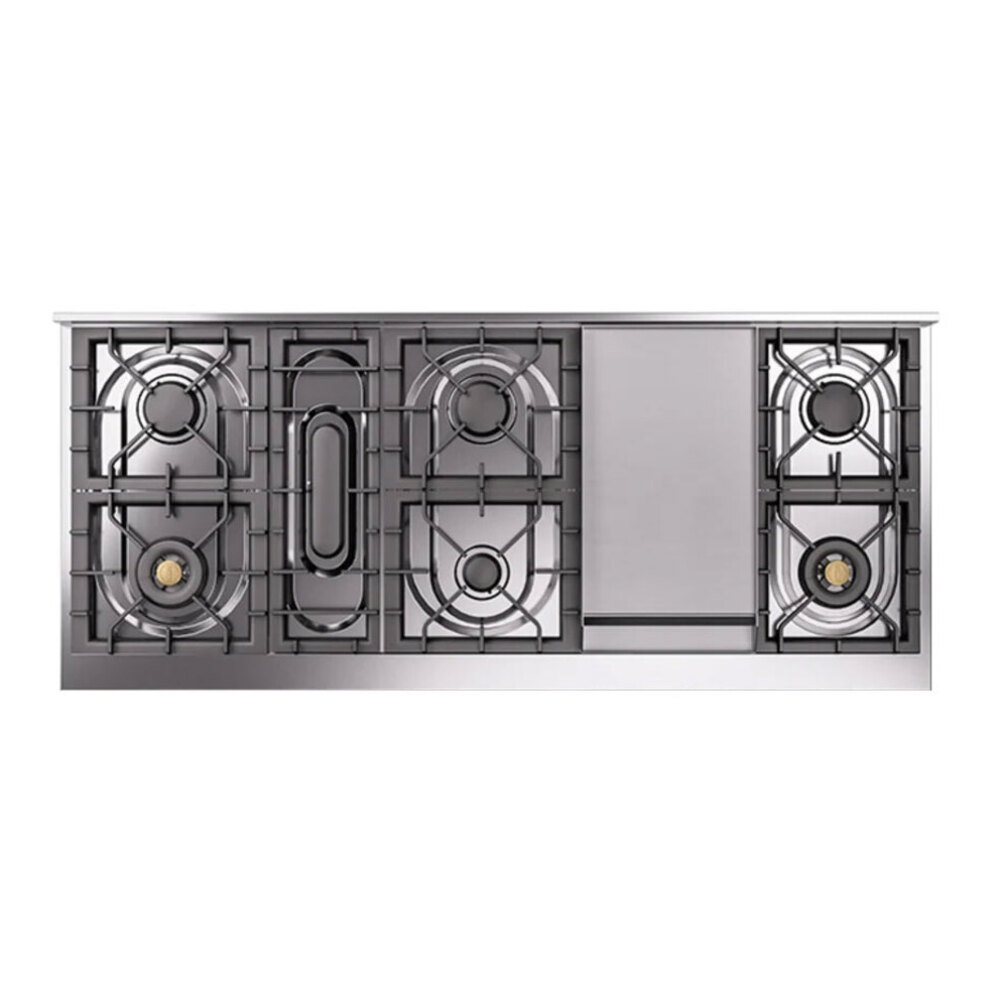 ILVE UP60FNMPMMCLP Nostalgie II 60 inch Dual Fuel Range with 5.8 cu. ft. Total Double Oven Capacity (9 Sealed Burners + Griddle, Liquid Propane, Triple Glass Door, Mediterranean Mint, Chrome) 5 ILVE UP60F Nostalgie II 60 inch Dual Fuel Range with 5.8 cu. ft. Total Double Oven Capacity