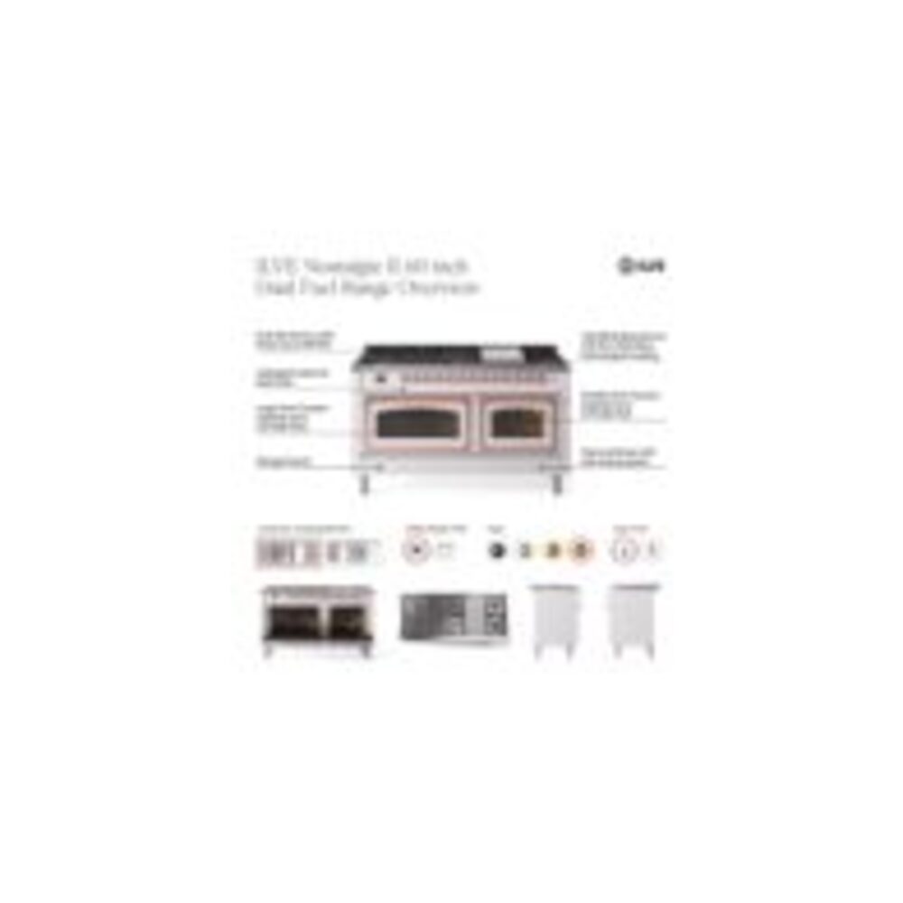 ILVE UP60F Nostalgie II 60 inch Dual Fuel Range with 5.8 cu. ft. Total Double Oven Capacity