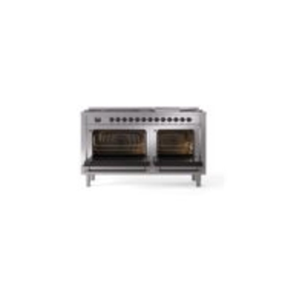 ILVE UP60FNMPSSBLP Nostalgie II 60" Dual Fuel Range, oven doors opened