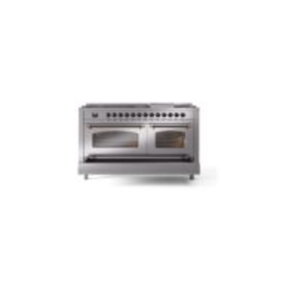 ILVE UP60FNMPSSBLP Nostalgie II 60" Dual Fuel Range, drawer opened
