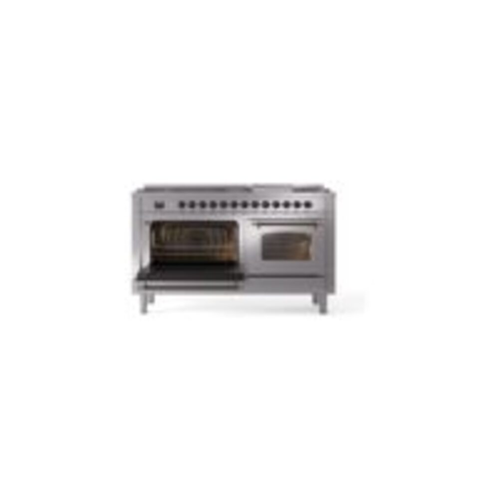 ILVE UP60FNMPSSB Nostalgie II 60" Dual Fuel Range, main oven door opened