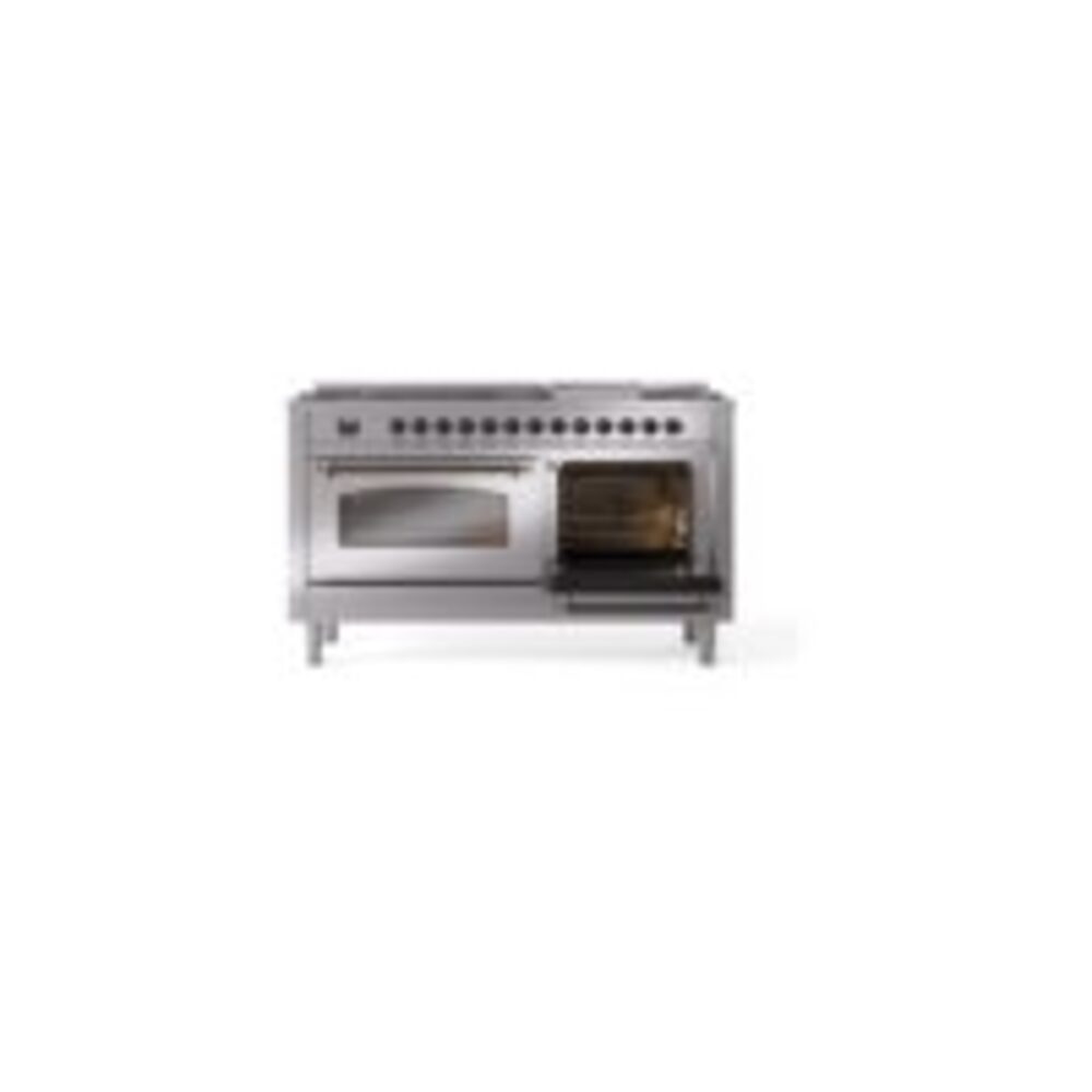 ILVE UP60FNMPSSB Nostalgie II 60" Dual Fuel Range, side oven door opened