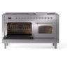 ILVE UP60FNMPSSCLP Nostalgie II 60" Dual Fuel Range, main oven door opened