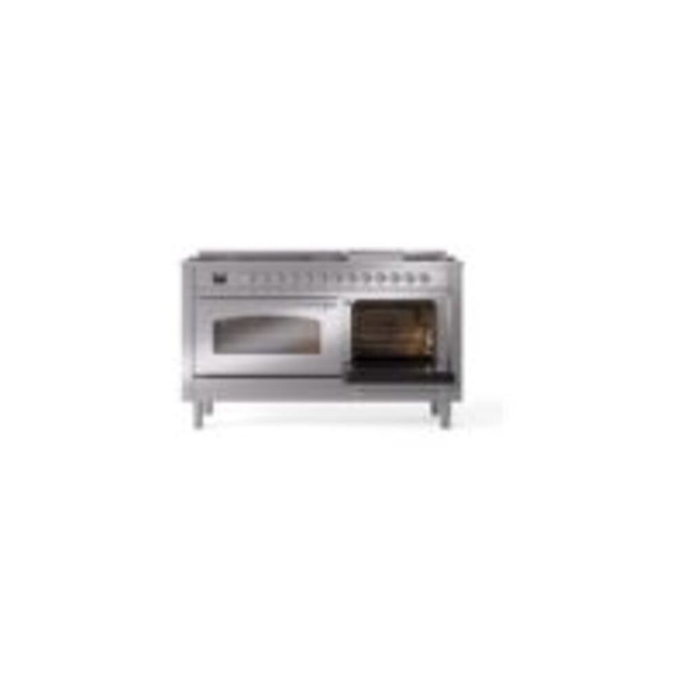 ILVE UP60FNMPSSCLP Nostalgie II 60" Dual Fuel Range, side oven door opened