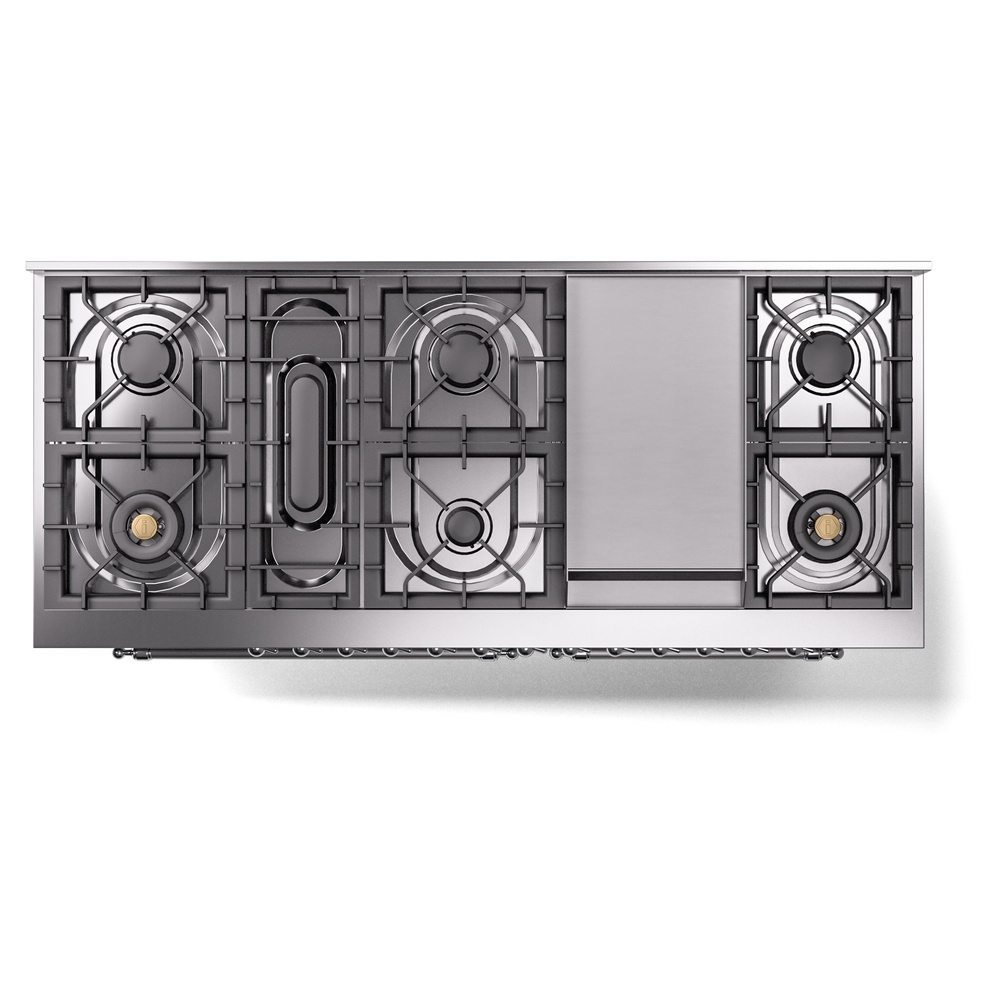 ILVE UP60FNMPSSCLP Nostalgie II 60" Dual Fuel Range, top view