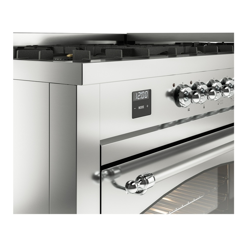 ILVE UP60FNMPSSC Nostalgie II 60 inch Dual Fuel Range with 5.8 cu. ft. Total Double Oven Capacity (9 Sealed Burners + Griddle, Natural Gas, Triple Glass Door, Stainless Steel, Chrome) 10 ILVE UP60FNMPSSC Nostalgie II 60" Dual Fuel Range, details