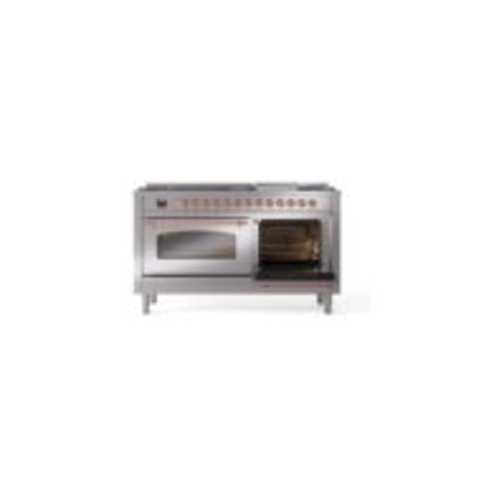 ILVE UP60FNMPSSPLP Nostalgie II 60" Dual Fuel Range, side oven door opened