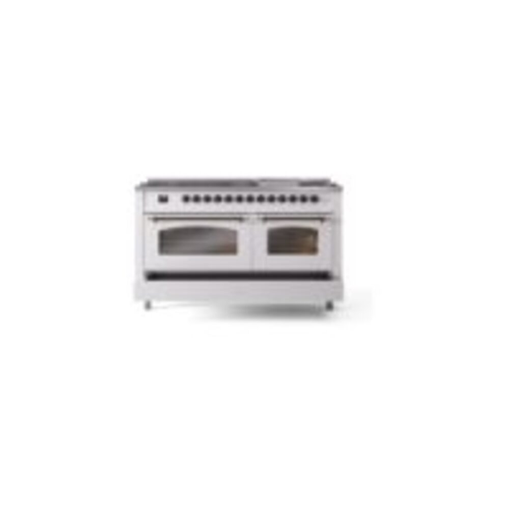 ILVE UP60FNMPWHBLP Nostalgie II 60" Dual Fuel Range, drawer opened