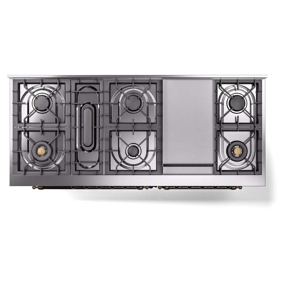 ILVE UP60FNMPWHB Nostalgie II 60" Dual Fuel Range, top view