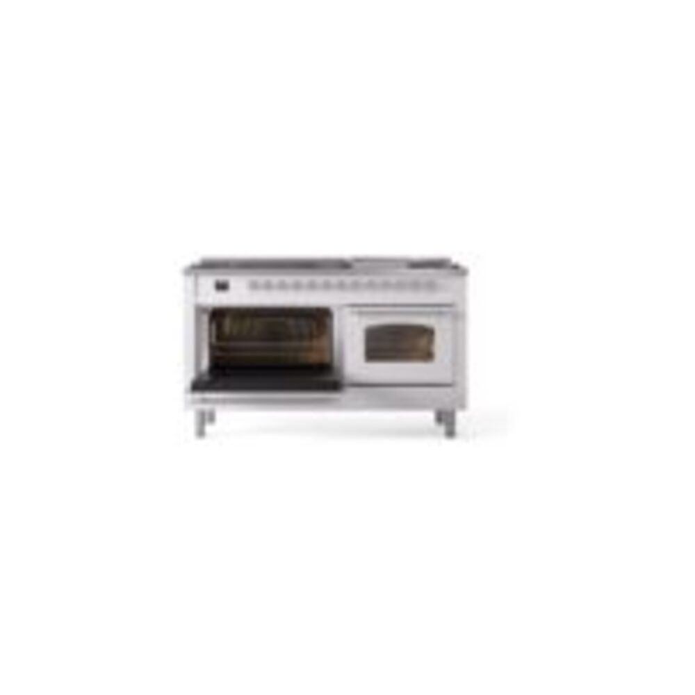 ILVE UP60FNMPWHCLP Nostalgie II 60" Dual Fuel Range, main oven door opened